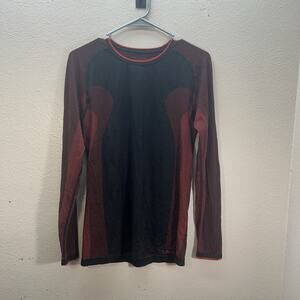 LL‎ Bean Shirt Mens XL XXL Red Polypro Base Layer Long Sleeve Stretch Outdoors